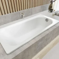Baignoire Droite|Kaldewei Saniform Plus baignoire rectangulaire avec pieds 180x80 cm acier émaillé, Blanc alpin (112800010001-SET)