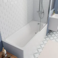 Kaldewei 170x70 cm Ensemble baignoire Eurowa universelle + Pare baignoire pivotant chrome + pieds (KW312-SETP1)