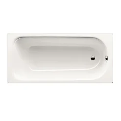 Kaldewei 170x70 cm Ensemble baignoire Eurowa universelle + Pare baignoire pivotant noir + pieds (KW312-SETP5)