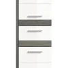 Meuble De Salle De Bains Faible Profondeur|Chb Collection Kaleb - Colonne basse en mélaminé blanc et argenté (L/H/P : 35x137x31 cm)