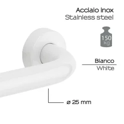 Kiamami Valentina 30Cm Manche En Acier Blanc Pour Personnes Âgées Et Handicapées