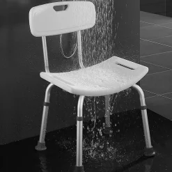 Siège De Douche|Kibath Pack chaise de douche et poignée de sécurité, finition chrome brillant, ABS