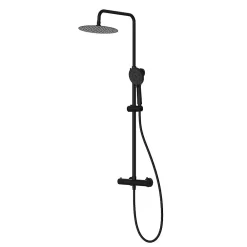 Kibath Pack colonne et robinet mitigeur DAK, finition NOIR mat, en laiton