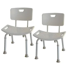 Kibath Pack de 2 sièges avec dossier carré, finition BLANC mat, en ABS
