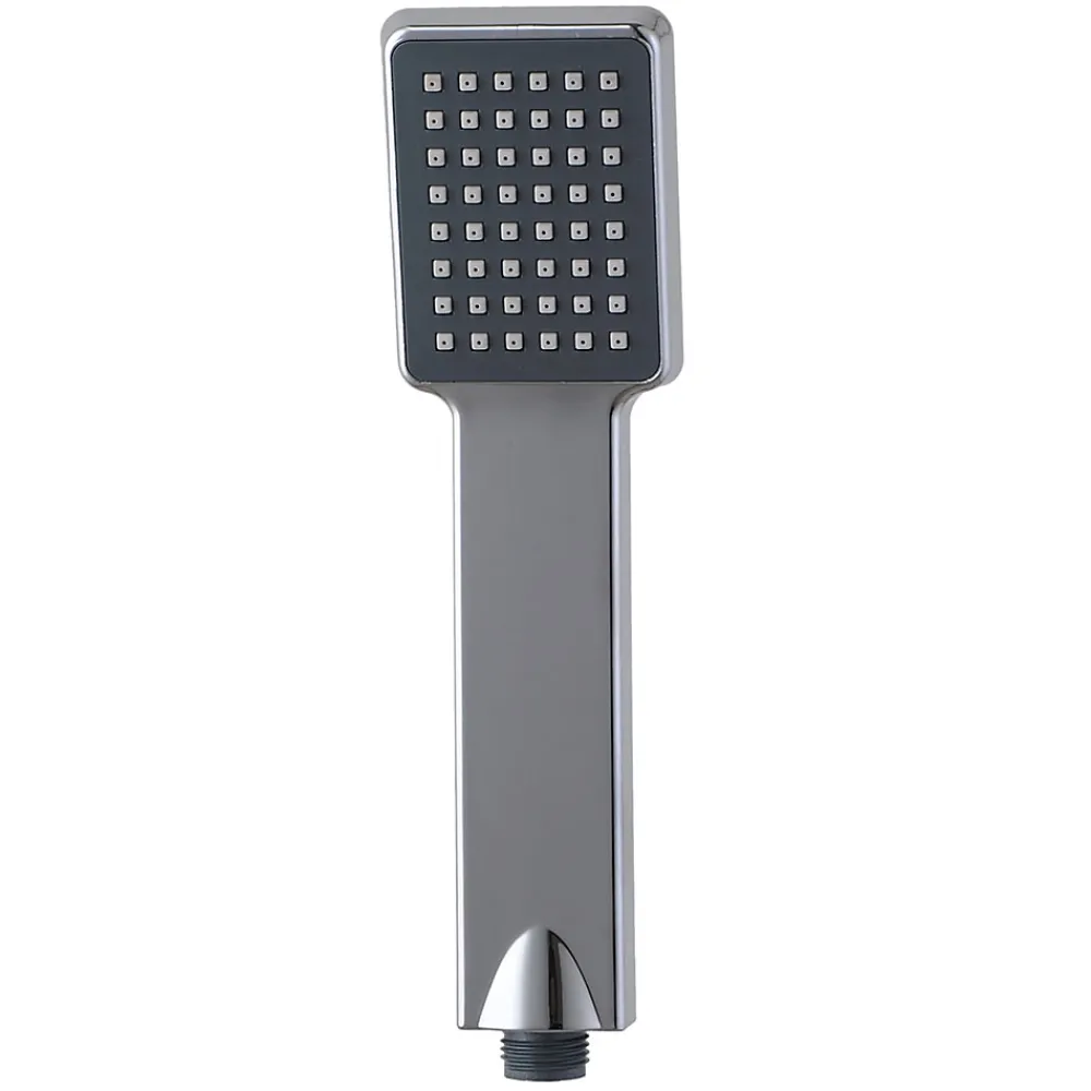 Kibath Poignée de douche manuelle 1 position carrée finition chrome poli en ABS
