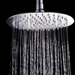 Kibath Pommeau de douche rond de 25 cm avec finition chromée brillante en laiton