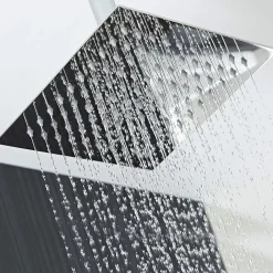 Colonne De Douche Mécanique|Kibath Pommeau de douche carré 20x20 cm, finition chrome poli, en laiton