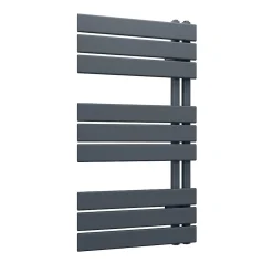 Kibath Radiateur sèche-serviettes circuit de chauffage 90 cm x 50 cm VALLES finition graphite anthracite mat en acier