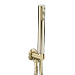 Kibath Robinet de douche encastré, monocommande ronde au plafond, finition or brossé, or mat, en laiton