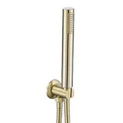 Robinet De Douche|Kibath Robinet de douche encastré, équipement de douche mural monocommande rond, finition or mat brossé, en laiton