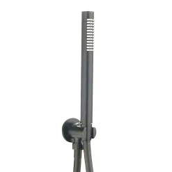Robinet De Douche|Kibath Robinet de douche encastré, douchette murale ronde monocommande, finition GUN METAL mat, en laiton