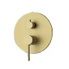 Robinet De Douche|Kibath Robinet de douche encastré (robinet uniquement) rond à levier unique finition OR BROSSÉ mat en laiton