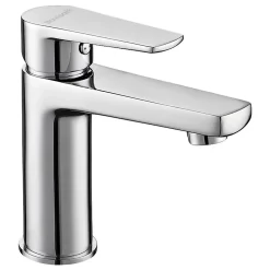 Kibath Robinet de lavabo monocommande ASTRO, ouverture à froid, finition chrome poli, en laiton