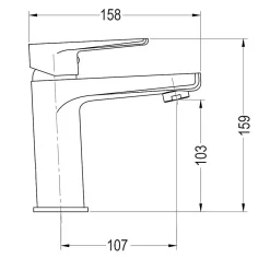 Kibath Robinet de lavabo monocommande ASTRO, ouverture à froid, finition chrome poli, en laiton