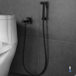 Robinet De Bidet|Kibath Robinet WC 1 eau HYGIÈNE INTIME, NOIR MAT, en laiton
