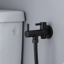 Robinet De Bidet|Kibath Robinet WC 1 eau HYGIÈNE INTIME, NOIR MAT, en laiton