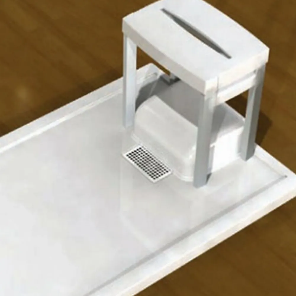 Siège De Douche|Kinedo - Tabouret de douche blanc Kinematic en plastique PVC pour receveur extra plat