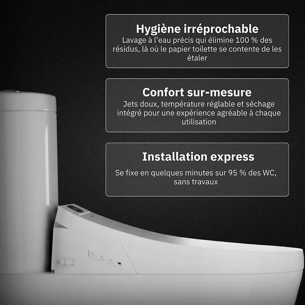 Wc Japonais|Magnifiak Kit Abattant WC Japonais Lavant avec eau chaude (Forme U)