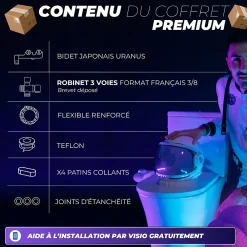 Wc Japonais|Magnifiak Kit Complet Toilette WC Japonaise Autonettoyante Robinet 3 Voies Inclu (Brevet Déposé) - Bidet Japonais Jet réglable