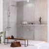 Panneau Mural De Salle De Bains|Kobert-in Kit de 2 Panneaux d'Habillage Décoratif Mural Douche, L120xl120x0.4 cm, finition béton, Urban Concrete KOBERTIN