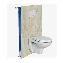 Wc Suspendu|Kobert-in Kit de 2 Panneaux Habillage WC suspendu , L120xl120x0.4 cm, finition marbre beige, Sabana KOBERTIN