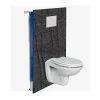 Kobert-in Kit de 2 Panneaux Habillage WC suspendu , L120xl120x0.4 cm, finition pierre noire, Manson KOBERTIN