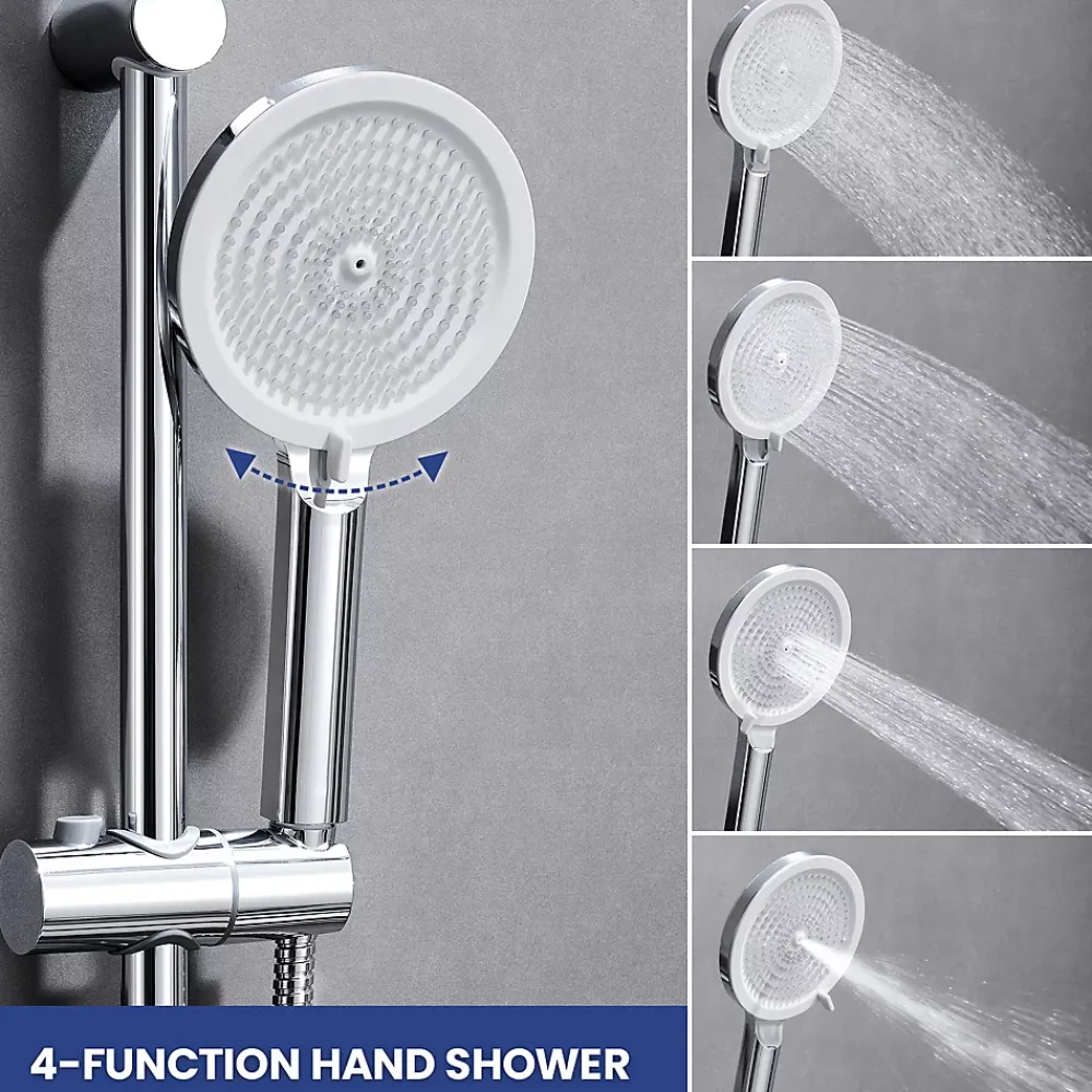 Pommeau De Douche, Flexible Et Barre De Douche|Sofetiy Max Kit de douche , Douchette 4 Fonctions, Ensemble de Douche Design Réglable en Hauteur, Pommeau de douche, barre