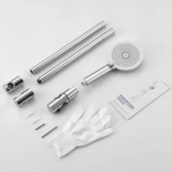 Pommeau De Douche, Flexible Et Barre De Douche|Sofetiy Max Kit de douche , Douchette 4 Fonctions, Ensemble de Douche Design Réglable en Hauteur, Pommeau de douche, barre