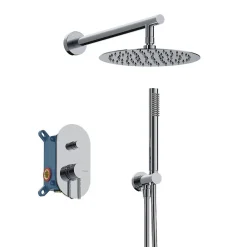 Robinet De Baignoire|Sanycces Kit de douche à encastrer LOOP Chrome
