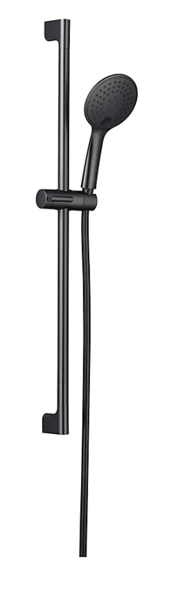 Essebagno Kit de douche avec barre + douchette 3 jets, gun metal, Luisa