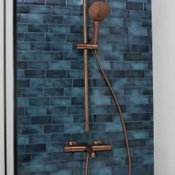 Colonne De Douche Sans Robinetterie|Essebagno Kit de douche avec barre + douchette 3 jets, cuivré, Luisa