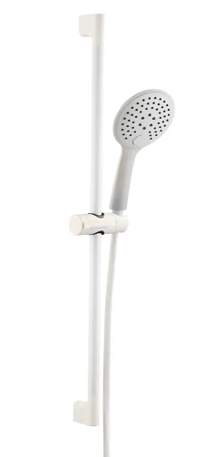 Essebagno Kit de douche avec barre + douchette 3 jets, blanc, Luisa