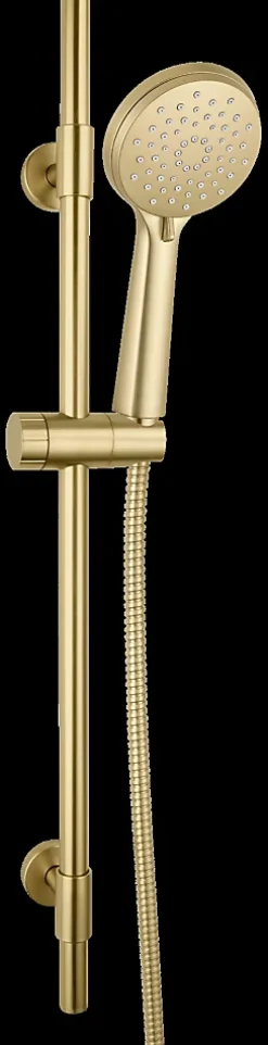 Colonne De Douche Sans Robinetterie|Wenko Kit de douche avec douchette + barre réglable + flexible, doré, Young