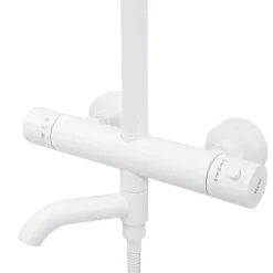 Colonne De Douche Mécanique|Rea Kit de douche avec thermostat Lungo White Matt