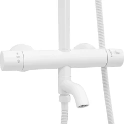 Colonne De Douche Mécanique|Rea Kit de douche avec thermostat Lungo White Matt