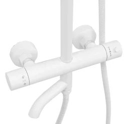 Colonne De Douche Mécanique|Rea Kit de douche avec thermostat Lungo White Matt