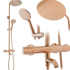 Rea Kit de douche avec thermostat Lungo Rose Gold