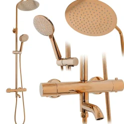 Rea Kit de douche avec thermostat Lungo Rose Gold