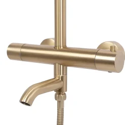 Rea Kit de douche avec thermostat Lungo Gold Brush