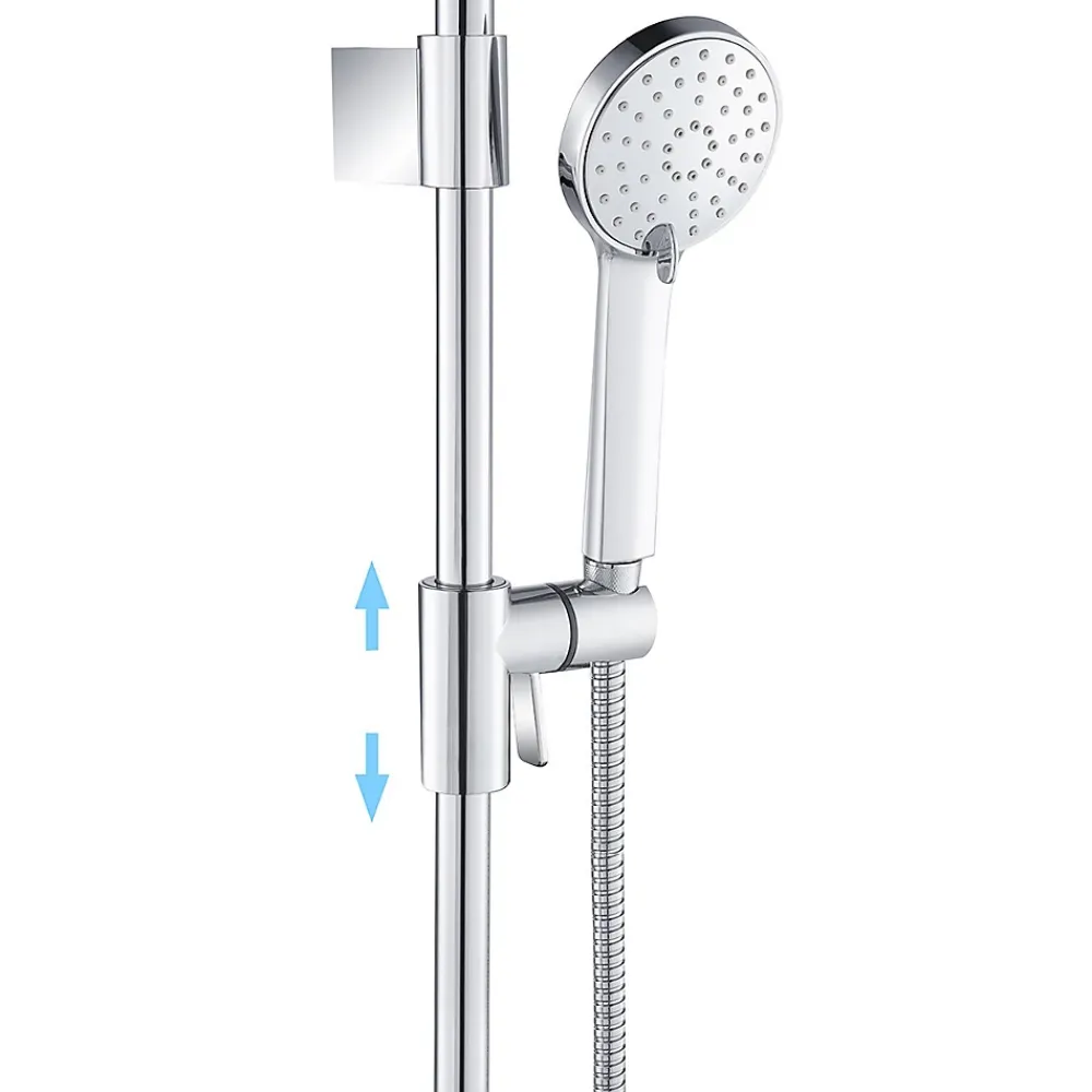 Colonne De Douche Sans Robinetterie|Bain-Bain Kit de douche Chrome ARIA -