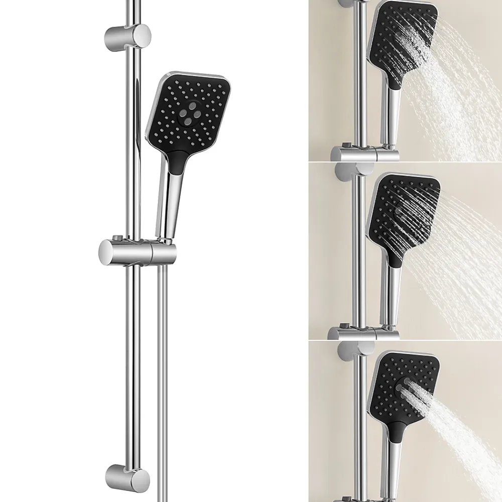 Pommeau De Douche, Flexible Et Barre De Douche|Sofetiy Max Kit de douche, Douchette 3 Fonctions, Ensemble de Douche Design Réglable en Hauteur, Pommeau de douche, barre