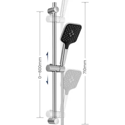 Pommeau De Douche, Flexible Et Barre De Douche|Sofetiy Max Kit de douche, Douchette 3 Fonctions, Ensemble de Douche Design Réglable en Hauteur, Pommeau de douche, barre