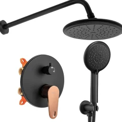 Rea Kit De Douche Encastré Mild Black Rose Gold 17X22X37Cm + Box