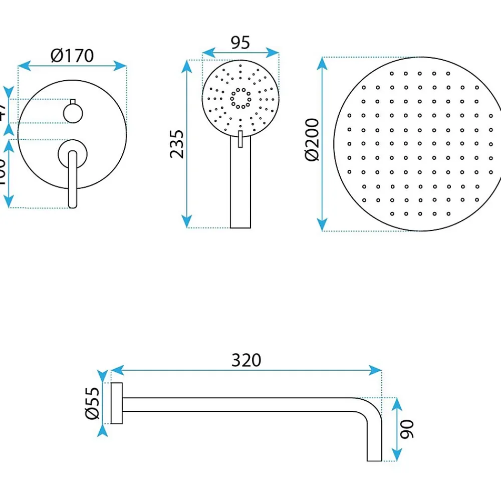 Colonne De Douche Mécanique|Rea Kit De Douche Encastré Ontario Brush Nickel