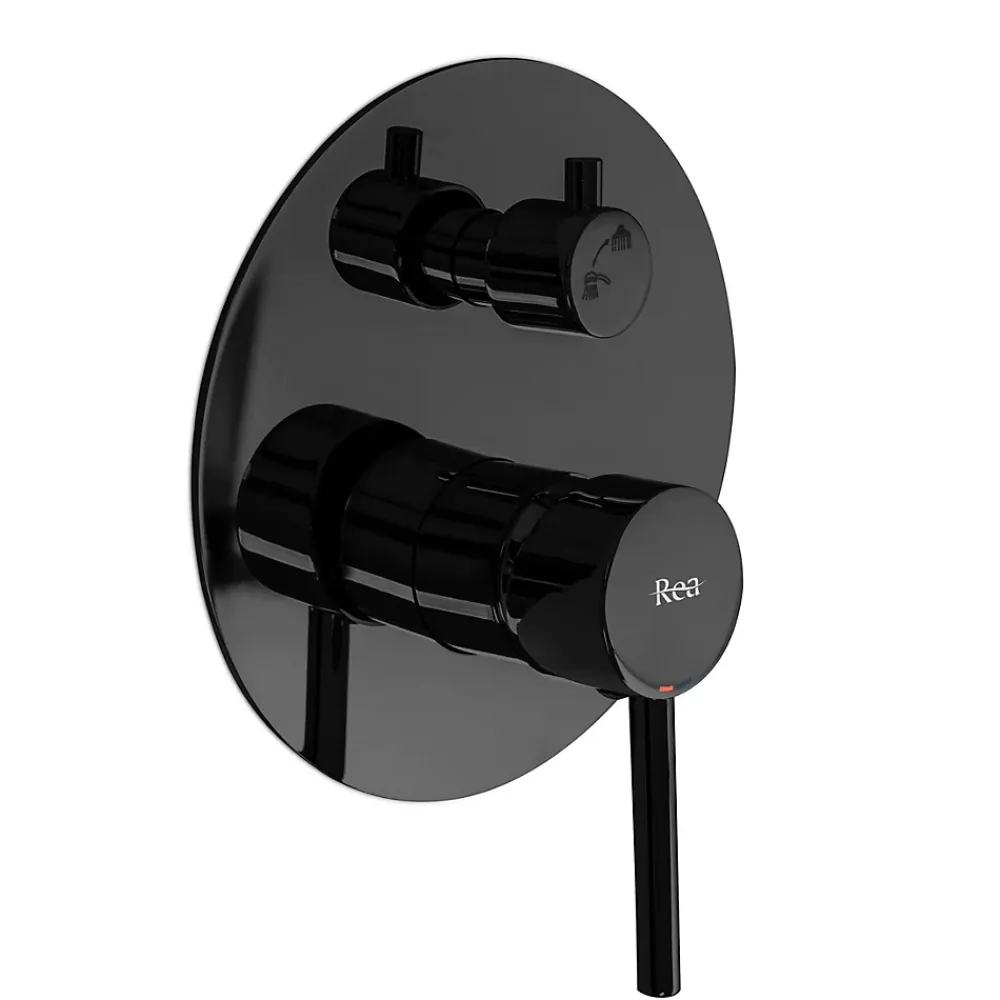 Colonne De Douche Mécanique|Rea Kit De Douche Encastré Lungo Metalic Black 17X16X36,5Cm + Box
