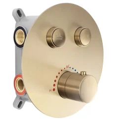 Rea Kit De Douche Encastré Lungo Thermostat Brush Gold 51,5X30X39,5Cm