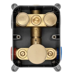 Rea Kit De Douche Encastré Lungo Thermostat Brush Gold 51,5X30X39,5Cm