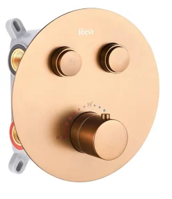 Rea Kit De Douche Encastré Lungo Thermostat Brush Copper 36,5X17X25Cm + Box