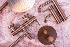 Rea Kit De Douche Encastré Lungo Thermostat Brush Copper 36,5X17X25Cm + Box