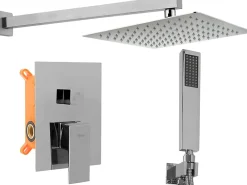 Colonne De Douche Mécanique|Rea Kit De Douche Encastré Fenix Chrome 40X13X40Cm + Box